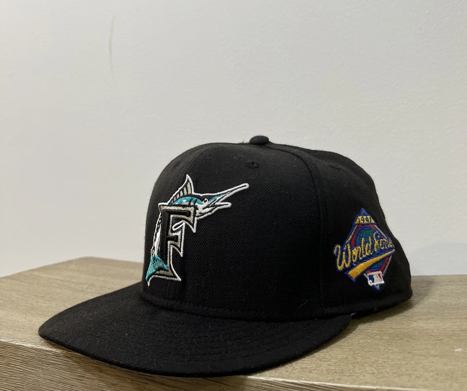 Florida Marlins Hat Fitted Mens 7 5/8 1997 World Series Champions MLB Retro Wool - Image 2 of 4