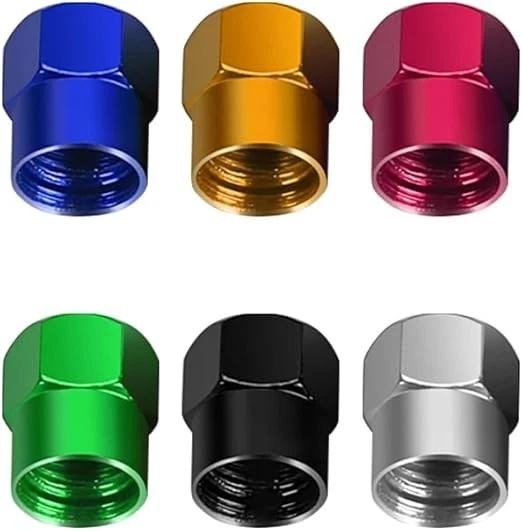 Universal Fit Honda 4Pcs Tire Valve Stem Caps Black Anodized Aluminum - Image 3 of 3