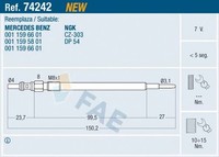 GlüHkerze FAE 74242 FüR Mercedes S211 V251 Klasse W164 W251 W211 7V M 8X1 Model