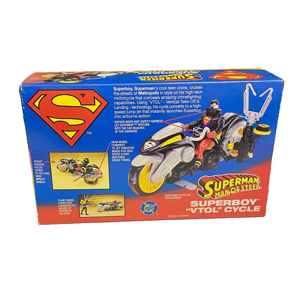 超级男孩复古循环可动人偶车辆超人钢铁侠肯纳 1995 全新带盒 — 第 3/4 张图片