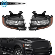 Headlights For 2015-2017 Ford Expedition Wo Lens Black Halogen Leftright Side Headlights For 2015-2017 Ford Expedition Wo Lens Black Halogen Leftright Side
