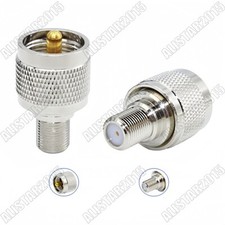 10x F Female Jack to UHF PL-259 Male Plug Adapter RF Connector F to UHF Adapters