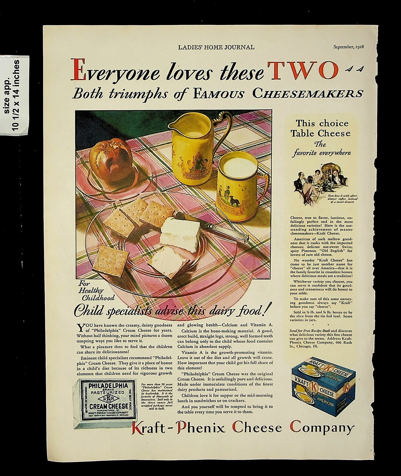 1928 KraftPhenix Cheese Co Vintage Print Ad 17019 eBay