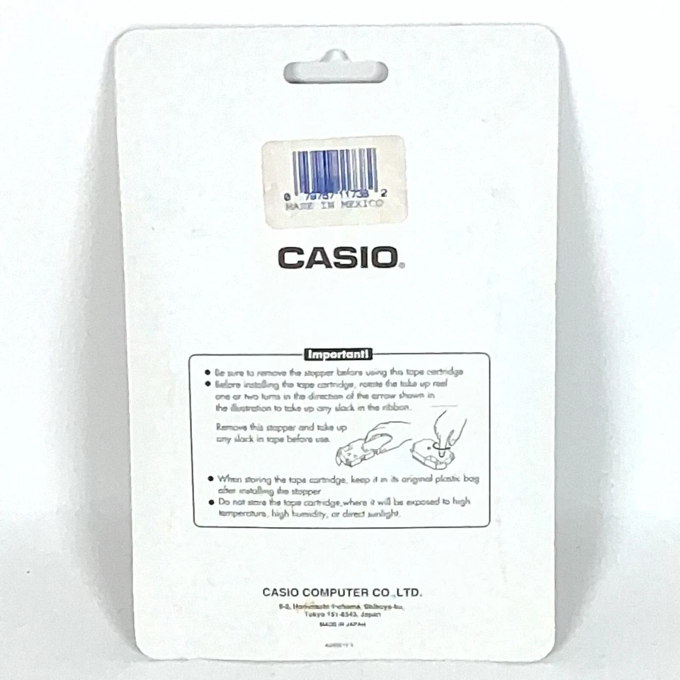 Impresora de etiquetas Casio EZ 9 mm cinta blanca paquete de 2 - tinta negra - nueva sellada Foto 2 de 2