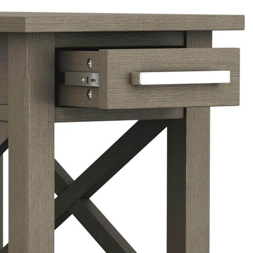 Simpli Home Side Table 24"Lx14"W Rectangle Modern Solid Wood in Farmhouse Grey - Picture 8 of 11