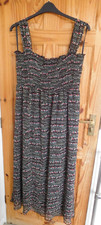 MAXINA KAVEVA BLACK PINK FLORAL RUCHED STRAPPY LONG DRESS  18  PLUS SIZE  LINED