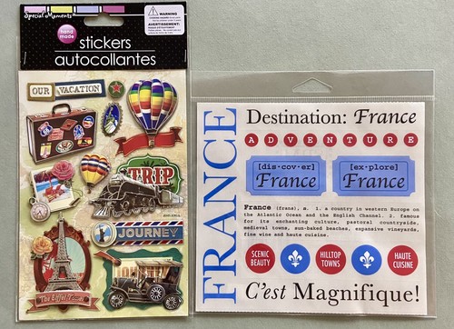 Scrapbook Bundle PARIS Theme Paper, Stickers, Die-Cuts Recollections, Do-Jiggies - Picture 9 of 12
