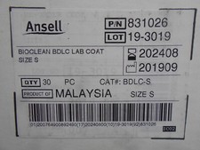 Ansell 831026 BioClean-D  Bioclean BDLC Lab Coat Size: S 30 qty
