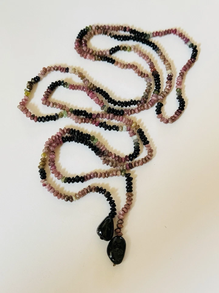 Tourmaline Strand Necklace Natural VtG Strand Wrap Beaded Strand Multicolor Rare - Image 2 of 4