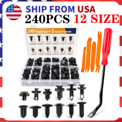 For Honda 240Pcs Bumper Clips Retainer Auto Car Rivets Fastener Fender Push
