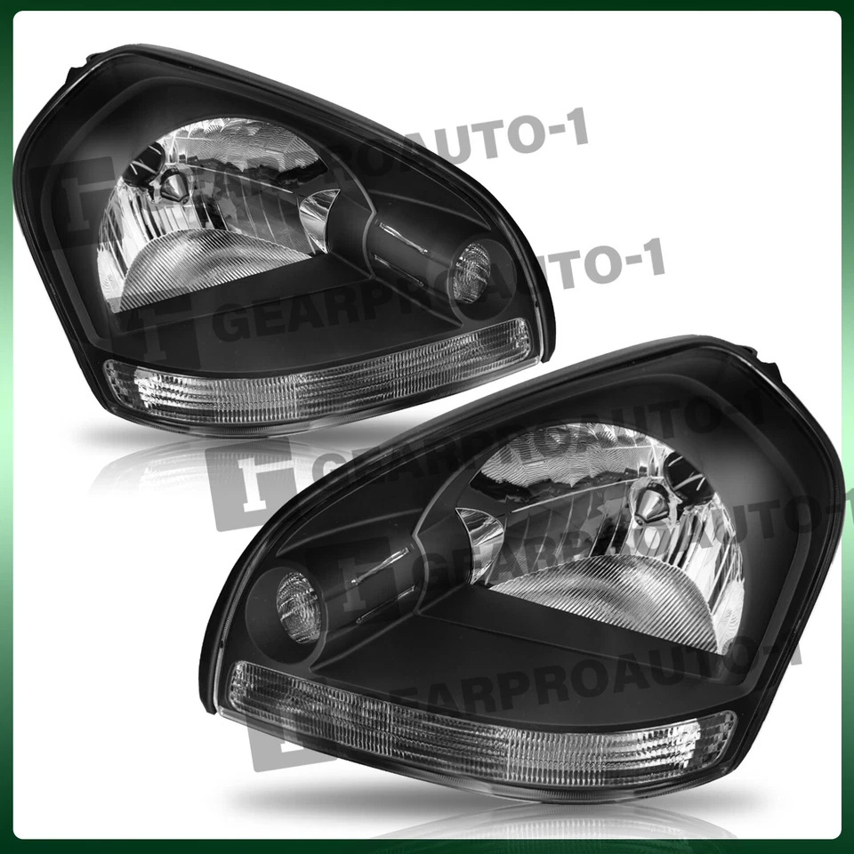 适用于 2005 - 2009 年现代图森全新卤素黑色车头灯前照灯总成一对 — 第 2/4 张图片