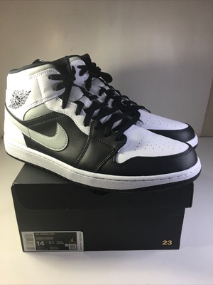 New Nike Air Jordan 1 Mid White Shadow Size 14 Black Medium Grey 554724-073! | eBay