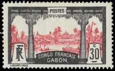 GABON 40 - View of Libreville "1910 Grey Black and Red" (pb86688)