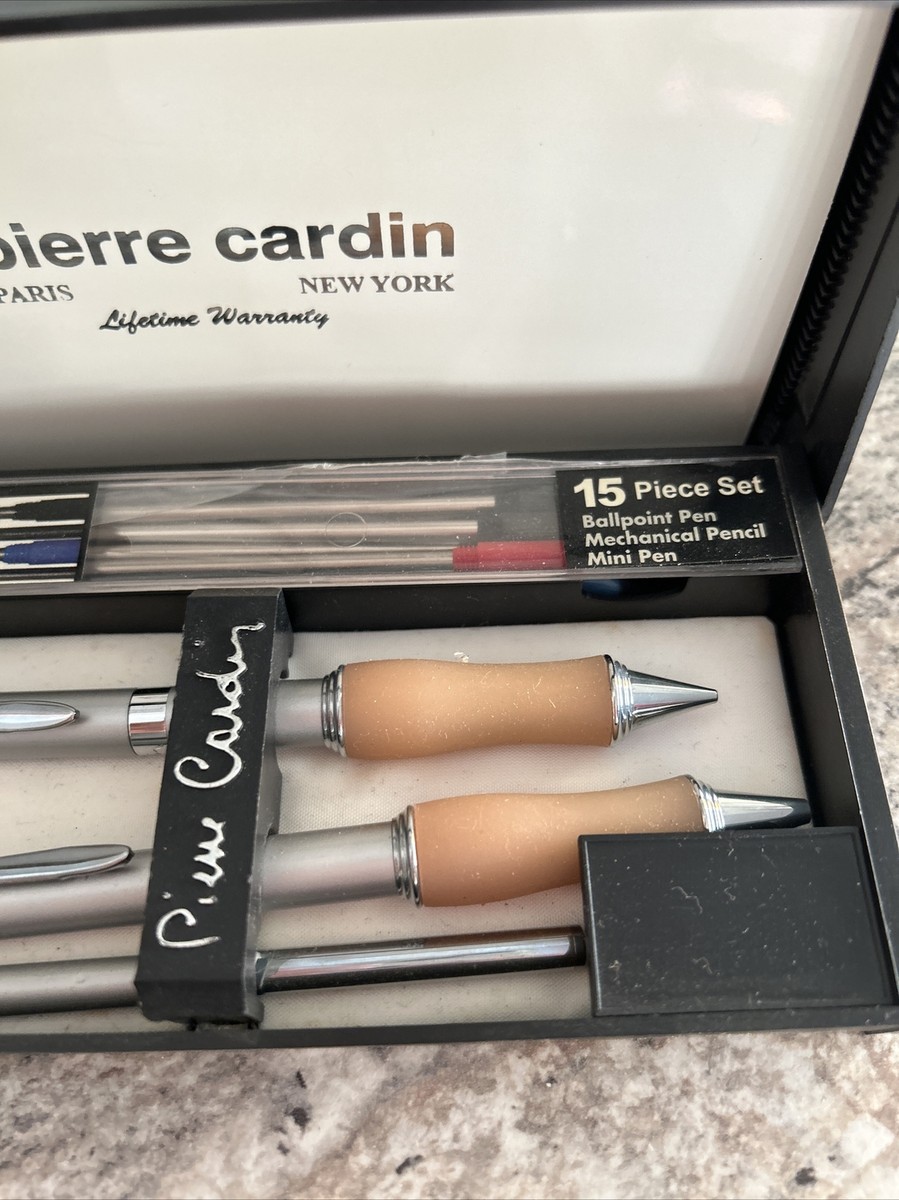 Vintage Pierre Cardin 15 Piece Pen & Pencil Set Brown