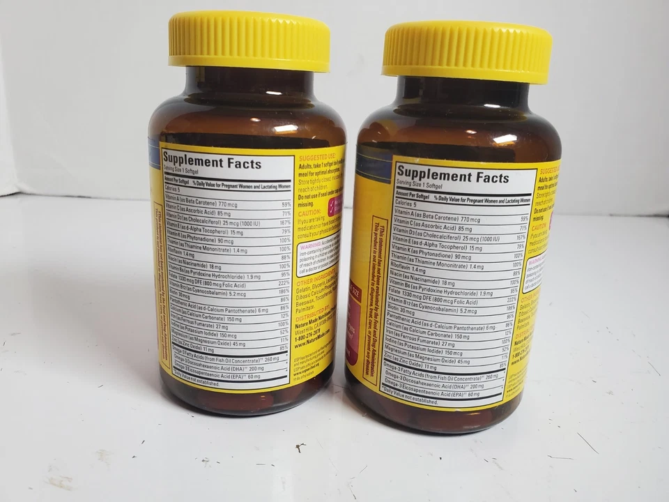 2 Pk Nature Made Prenatal with Folic Acid + DHA Softgels 70 Count Ea. Exp 02/26 - Image 2 of 4