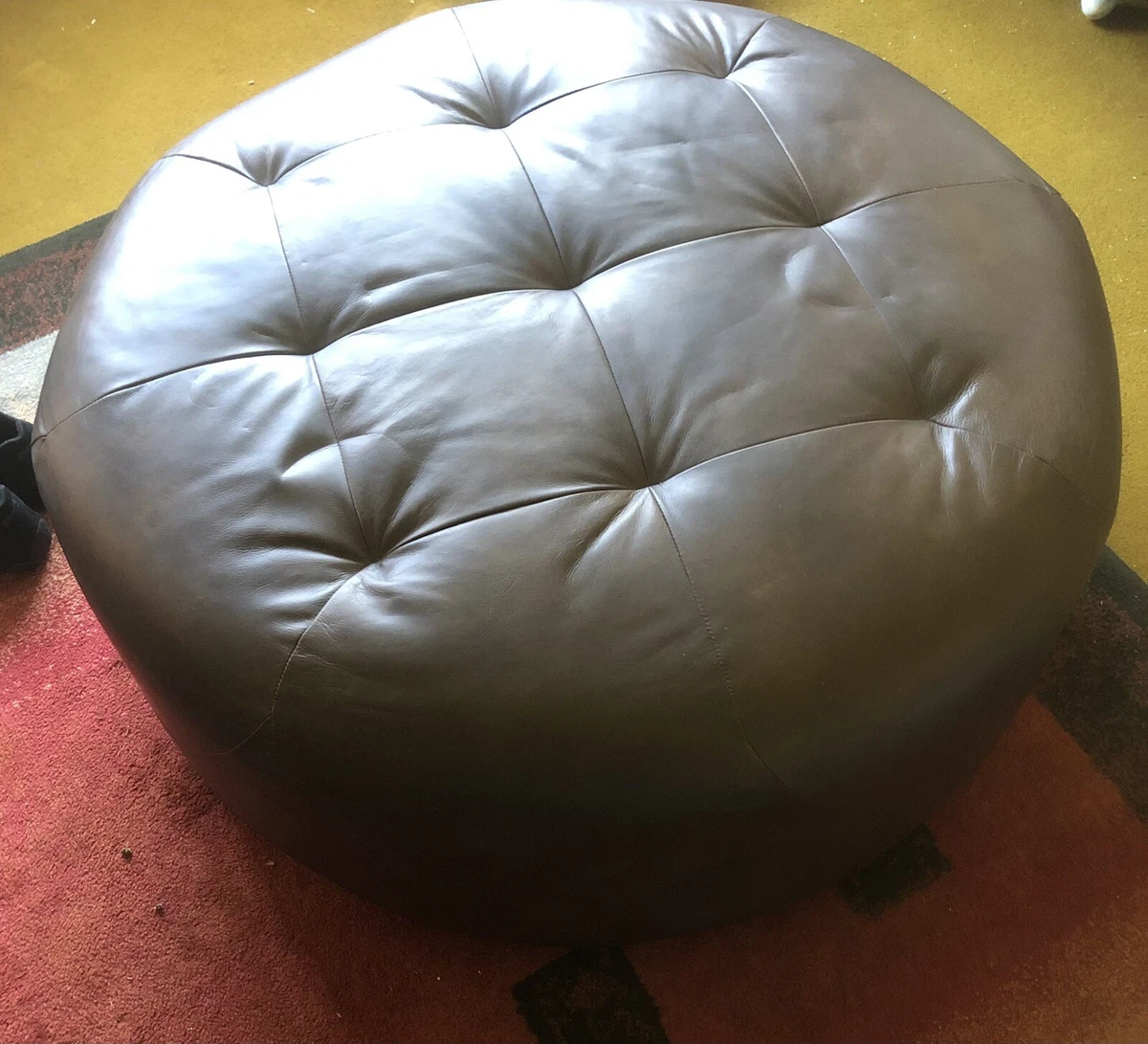 Soft 2024 leather ottoman
