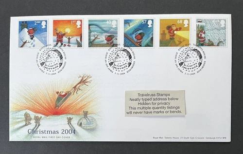 GB 2004 FDC WITH TALLENTS HOUSE PMK - CHRISTMAS SET