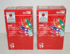 2-Box 100 Multi-Color Mini Lights 20 Ft 7.5" Length Home Accents Holiday