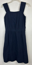 Loft Dress Womens S Blue Solid Sleeveless Halter Gauzy Navy Short New Sundress