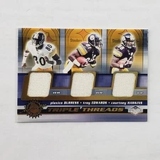 2001 Impressions Triple Threads Plaxico Burress /Troy Edwards /Courtney Hawkins
