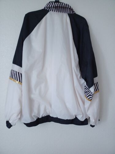 Vintage 90s Flashy Espada Jacke Damen Medium schwarz weiß gold Windbreaker - Bild 2 von 6