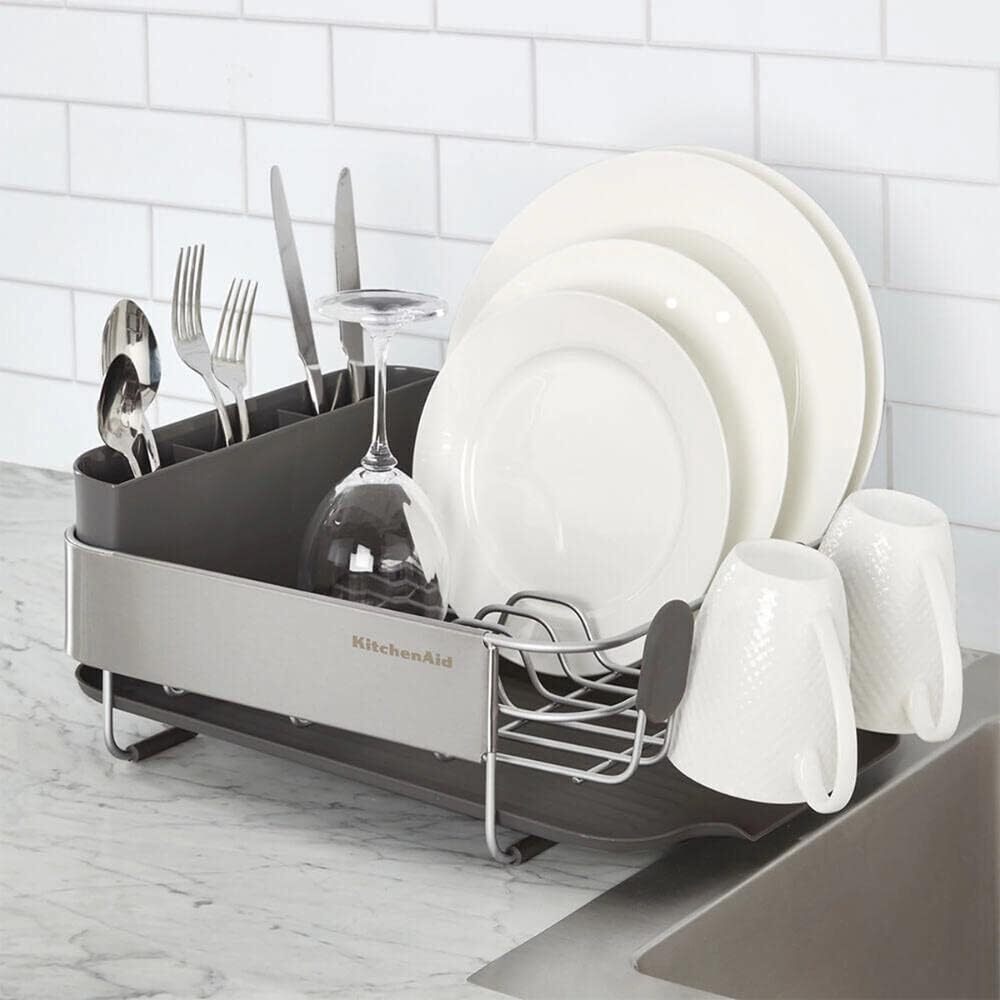 KitchenAid Compact, Space Saving Rust Resistant Dish Rack,