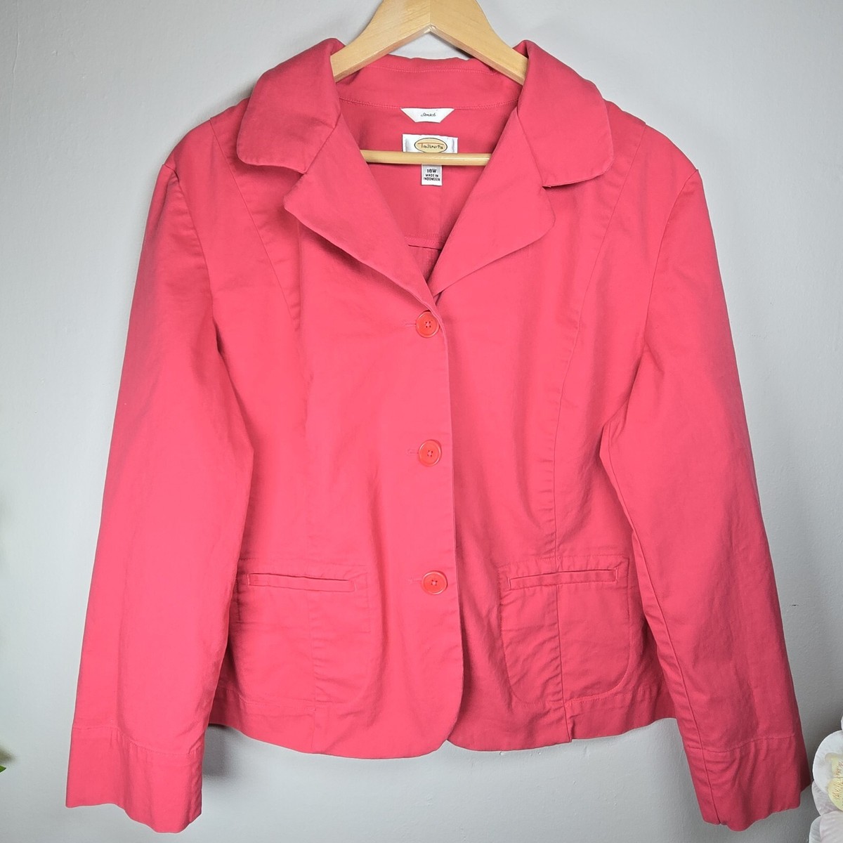 Pink Blazer Plus Size Stretch Blazer Talbots Pink Button Up Stretch