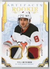 2017-18 Artifacts Rookie Gold Rainbow Dual Patch #V Will Butcher 43/49