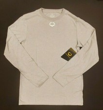 Camisa EvoShield Adulto Pequeña Manga Larga Gris con Logo Blanco ¡Nueva con Etiquetas!