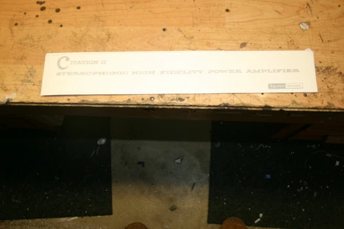 Harman Kardon Citation II Chassis faceplate lettering