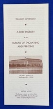 Vintage 1968 Treasury Department History Bureau of Engraving & Printing Brochure