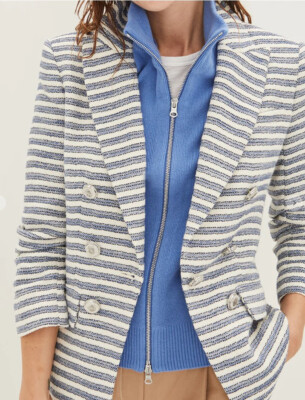 NWT VERONICA BEARD Dickey Uptown Blue Bonnet CASHMERE sweater Turtleneck  womens