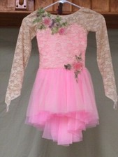 Pink  Lace Youth Multi Layered Skirt Ballet/Lyrical/Contemporary Dance Costume