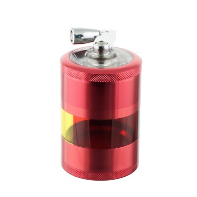 2'' 4 Piece Metal Visible Herb Grinder  Spice Tobacco Crusher W/ Handle Gift