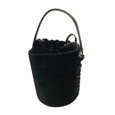 Meli Melo B6630 Black Velvet Bucket Bag Size 9x9x7 In 