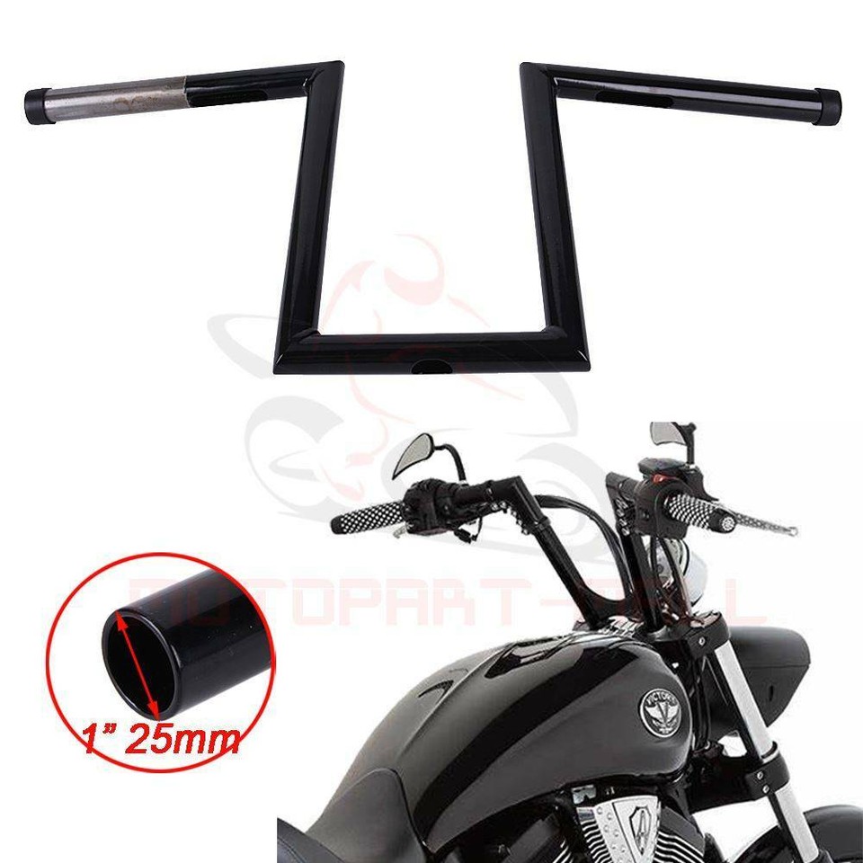 1 Inch Motorcycle Drag Bar Handlebars – Universal Fit For Harley Honda Yamaha Suzuki (Black Or Chrome)
