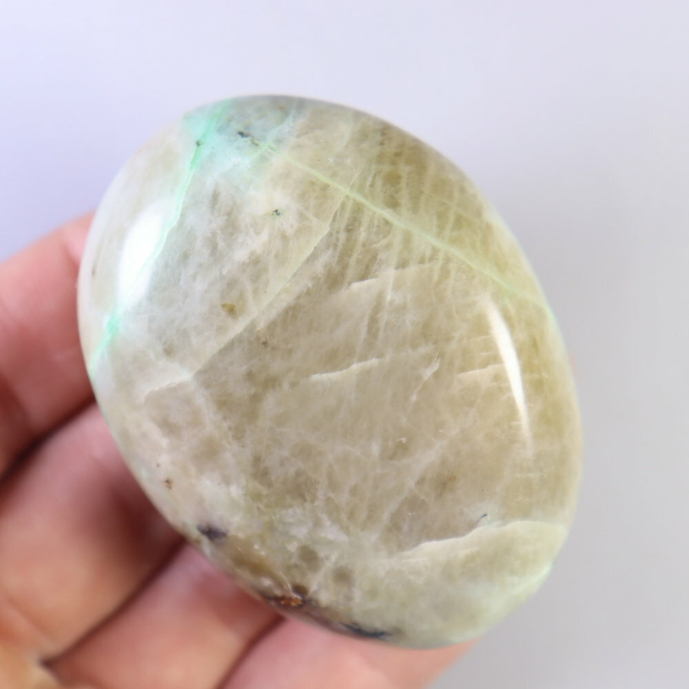 108g Orbicular Green Moonstone Druzy Slab - Natural Crystal Rock Specimen