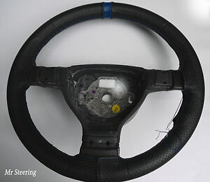 Blue Black Steering Wheel Cover Leather Look Soft Grip for Ford Transit Courier