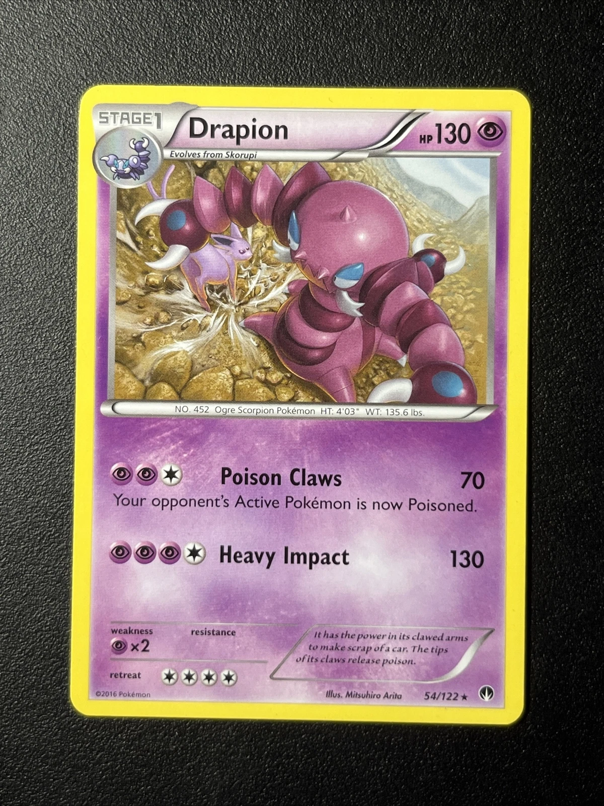 Drapion 54/122 Rare Pokemon TCG Card BREAKpoint NM