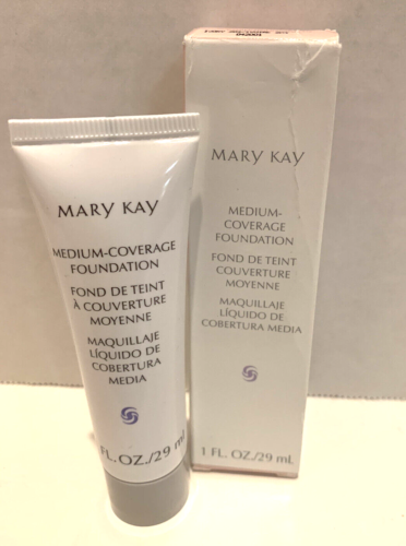 Mary Kay Medium Coverage Foundation Ivory 100 Wide Gray Lid #041995 - Picture 1 of 2