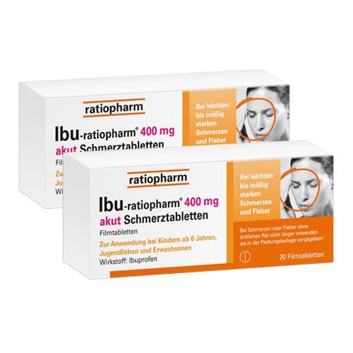 IBU-RATIOPHARM 400 mg akut Schmerztbl.Filmtabl. Set (2x 20St) A0000433