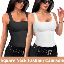 Slimming Tummy Control Shapewear Tops Square Neck Compression Shaper Camisole UK