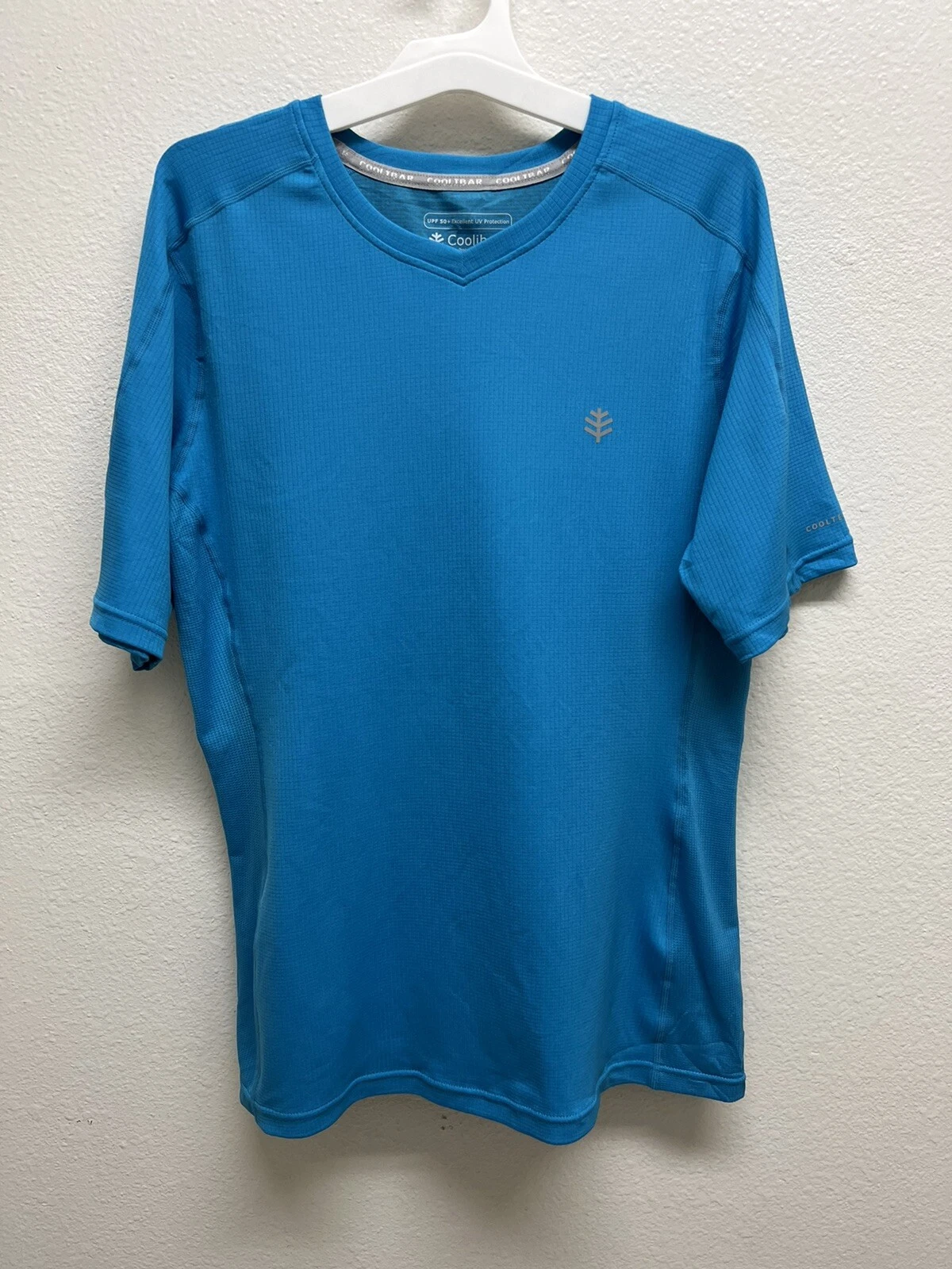 COOLIBAR Mens Shirt Size Medium UPF 50 + UV Protection Blue B7