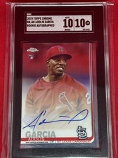 2019 Topps Chrome Auto Rookie! Adolis Garcia!! 💎 SGC 10/10 RC! HOT! 🔥
