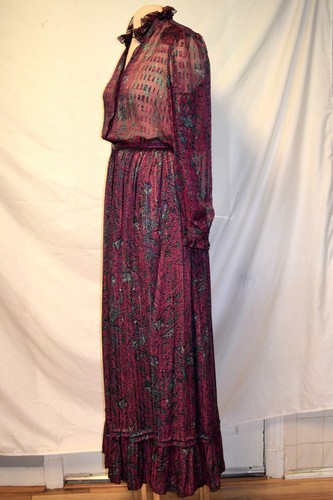Maxi Falda de Colección Marie Coreenne Georgtown Seda Satén y Cuello Volante de Gasa Top-6-8 - Imagen 9 de 11