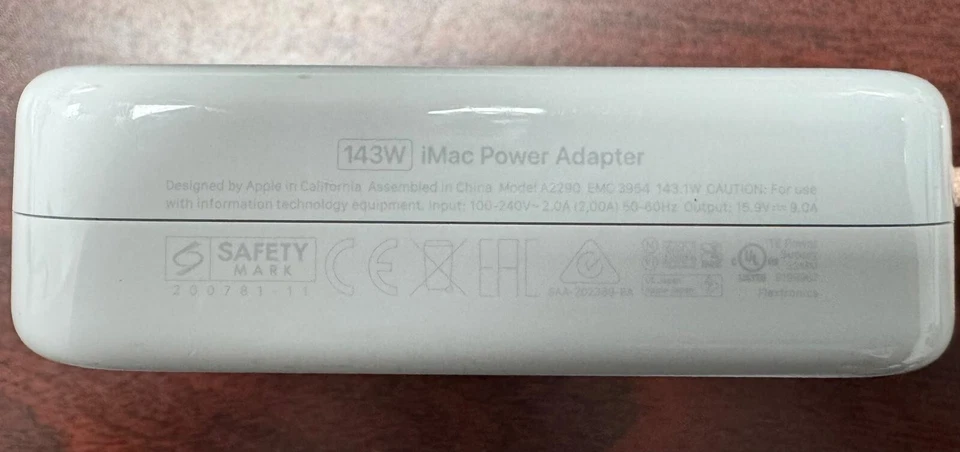 Pre Owned - Genuine Apple 24" iMac 143W Power Adapter (Red) A2290- With Ethernet - Image 3 of 3