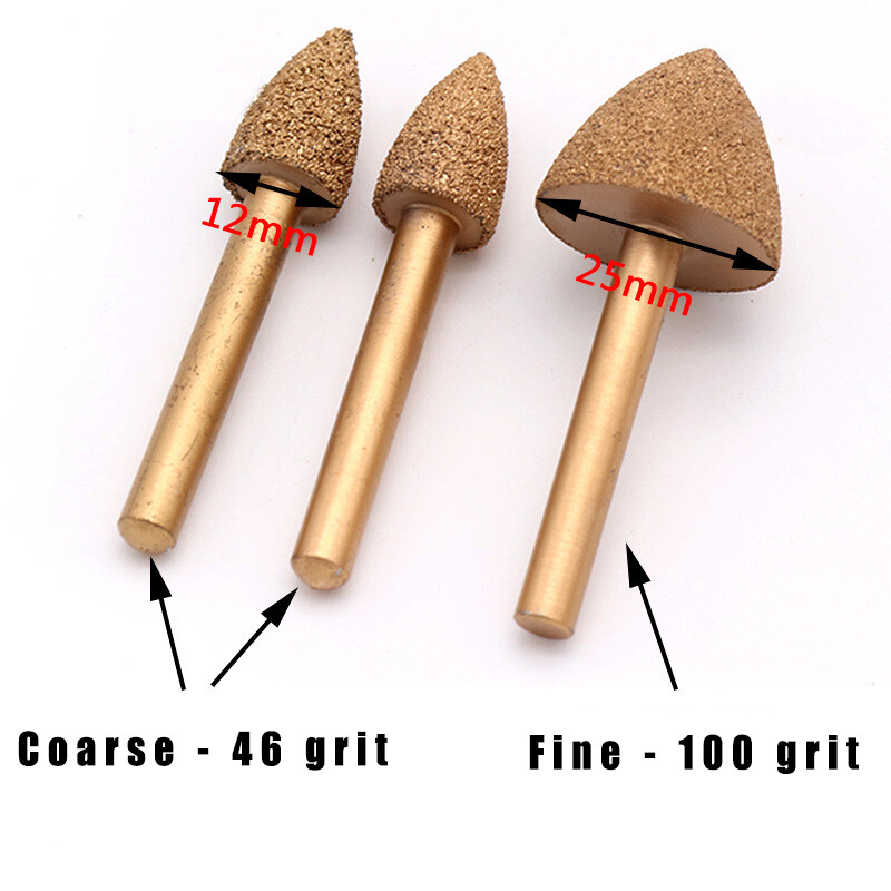 46 100 Grit Bullet Brazing Diamond Grinding Burrs Bit Die Grinder 1/4'' Shank eBay