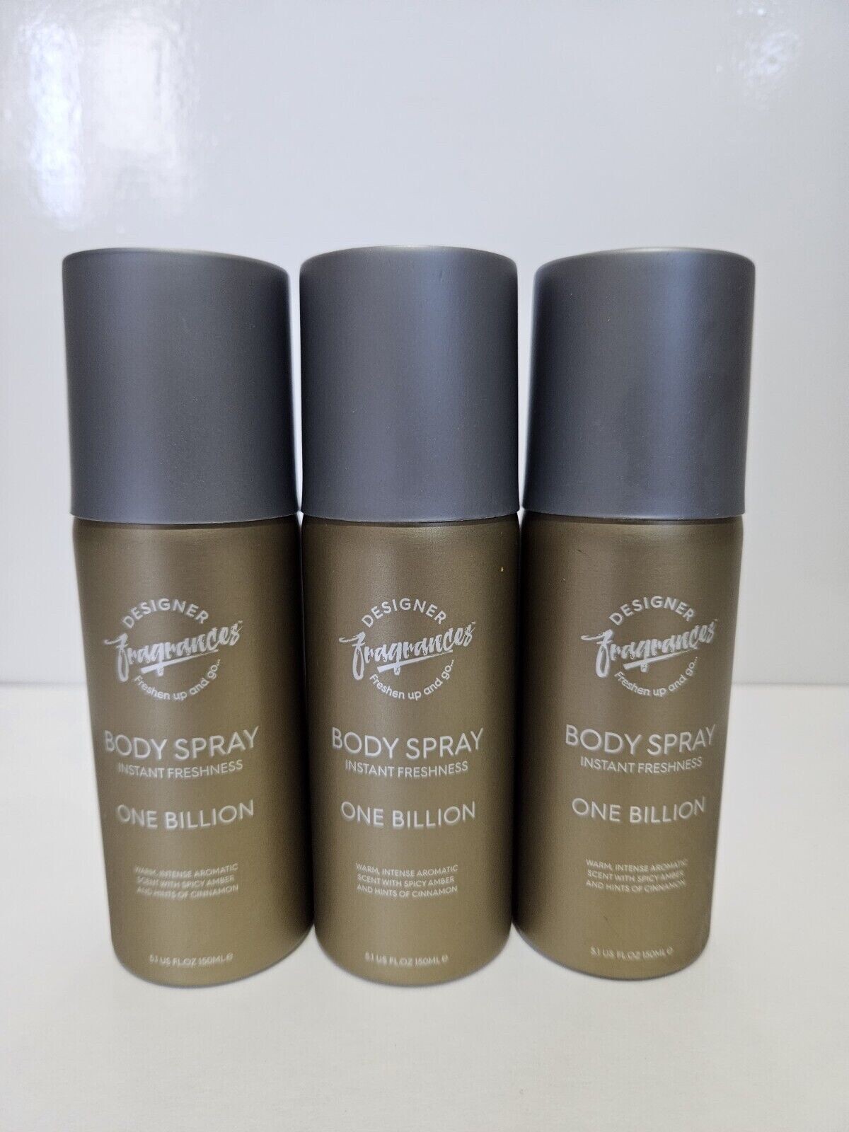 3 x Men Body Spray Designer Fragrances 1 Billion,Ventis, Neroli, Savore