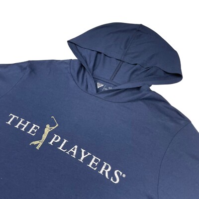 The Players PGA Tour Men's Lightweight Golf Pullover Hoodie Navy Blue •  Small