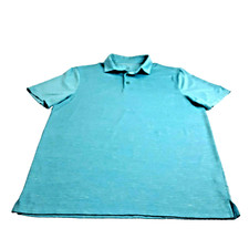 Champion Polo Shirt Mens Sz Medium Heather Blue Short Sleeve Logo Golf/ Fishing